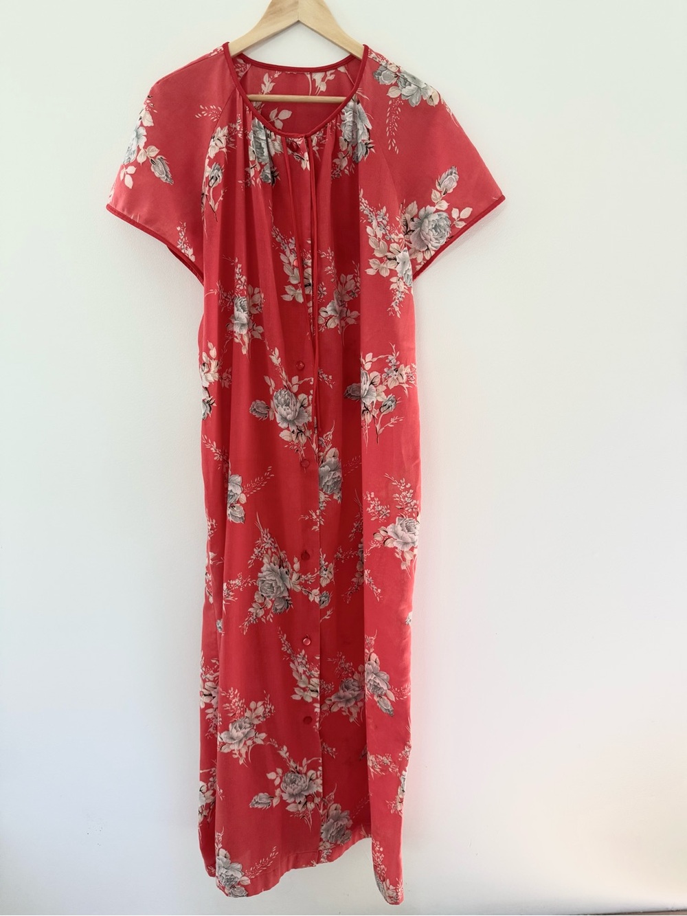 Vintage Red Floral Maxi Dress